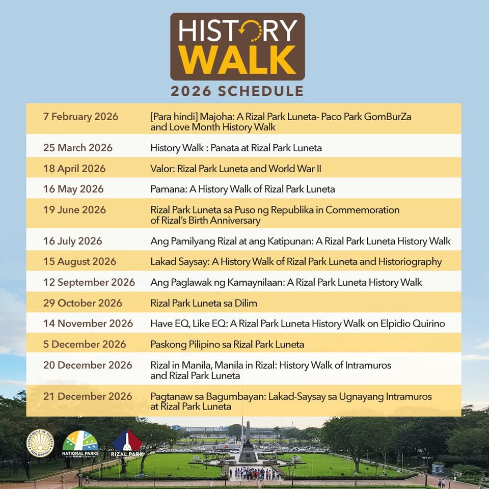 History Walk at Luneta schedule